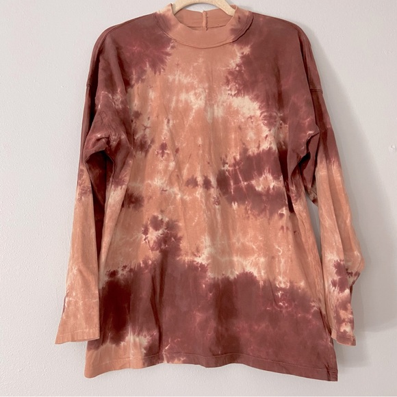 Free People Be Free Cabernet Combo Tie Dye Long Sleeve Shirt - Picture 3 of 12